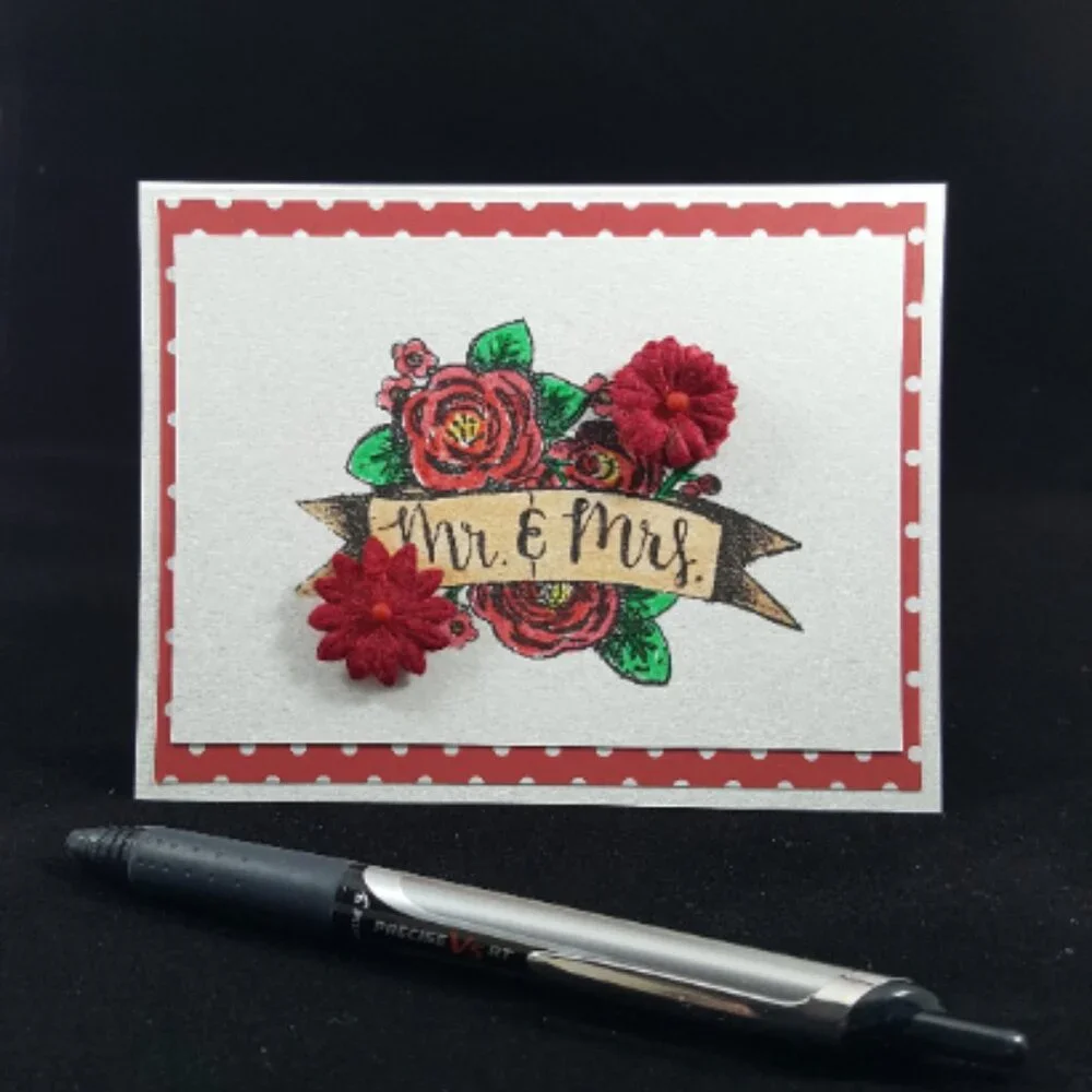 Mr. &‎ Mrs. Note Card with Envelope, Red Mr. and Mrs. Note Card